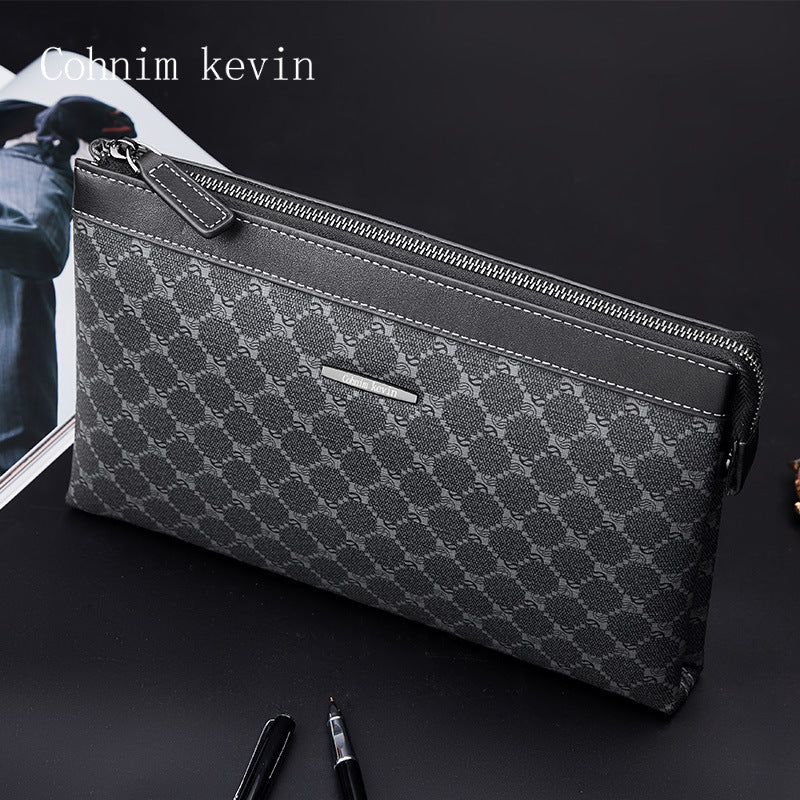 New Men's Leather Business Large Capacity Handbags