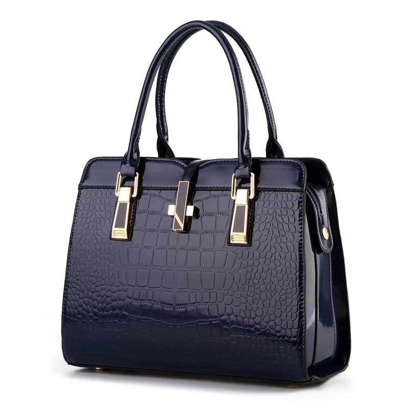 Women's Pattern Bright Leather Large Capacity For Handbags