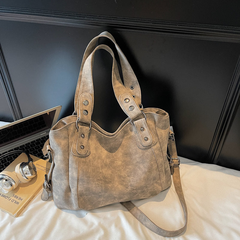 Women's Large Capacity Totes Frosted Solid Color Tote Bag