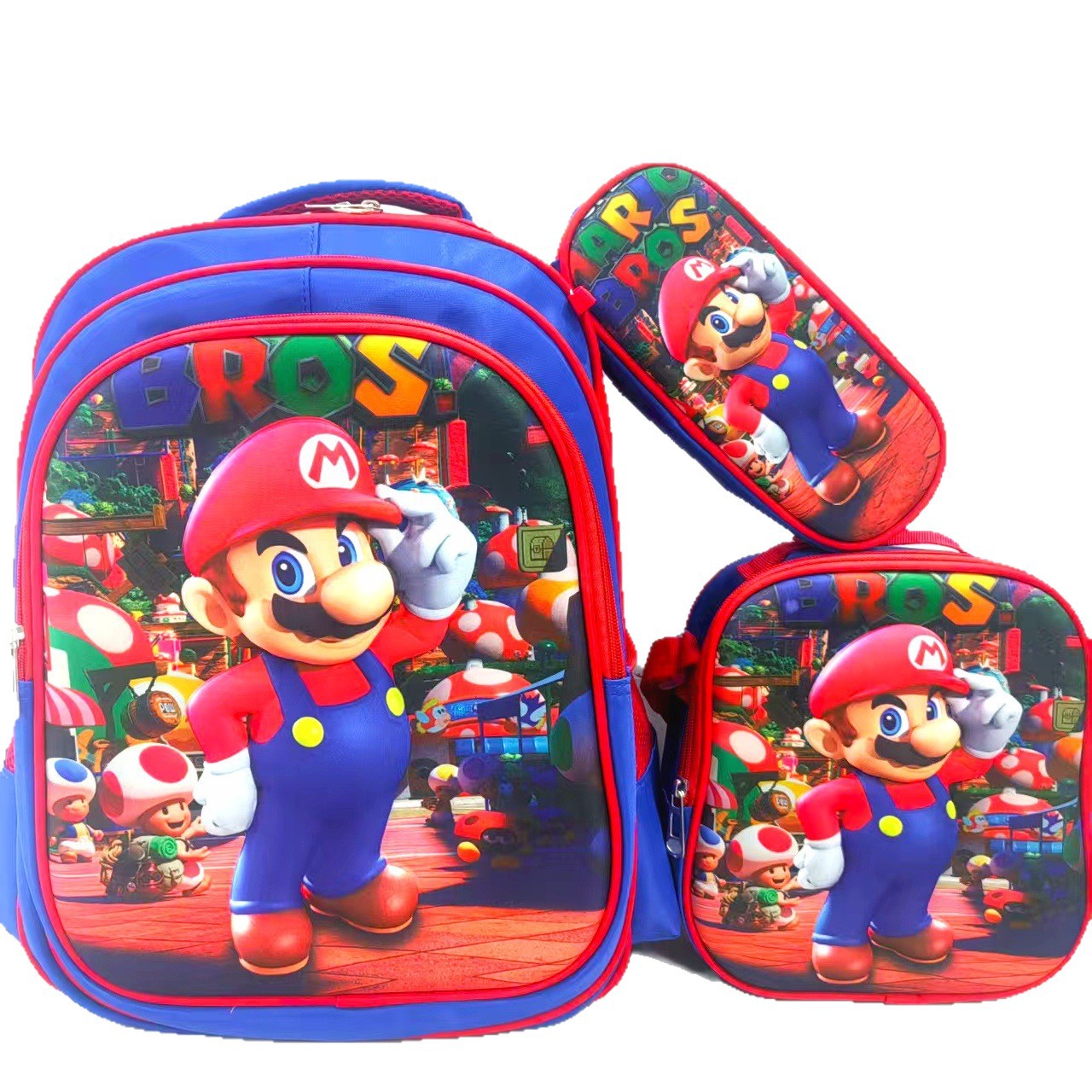 Comfortable Children's Mario Spine Protection Lunch Primary School Bag
