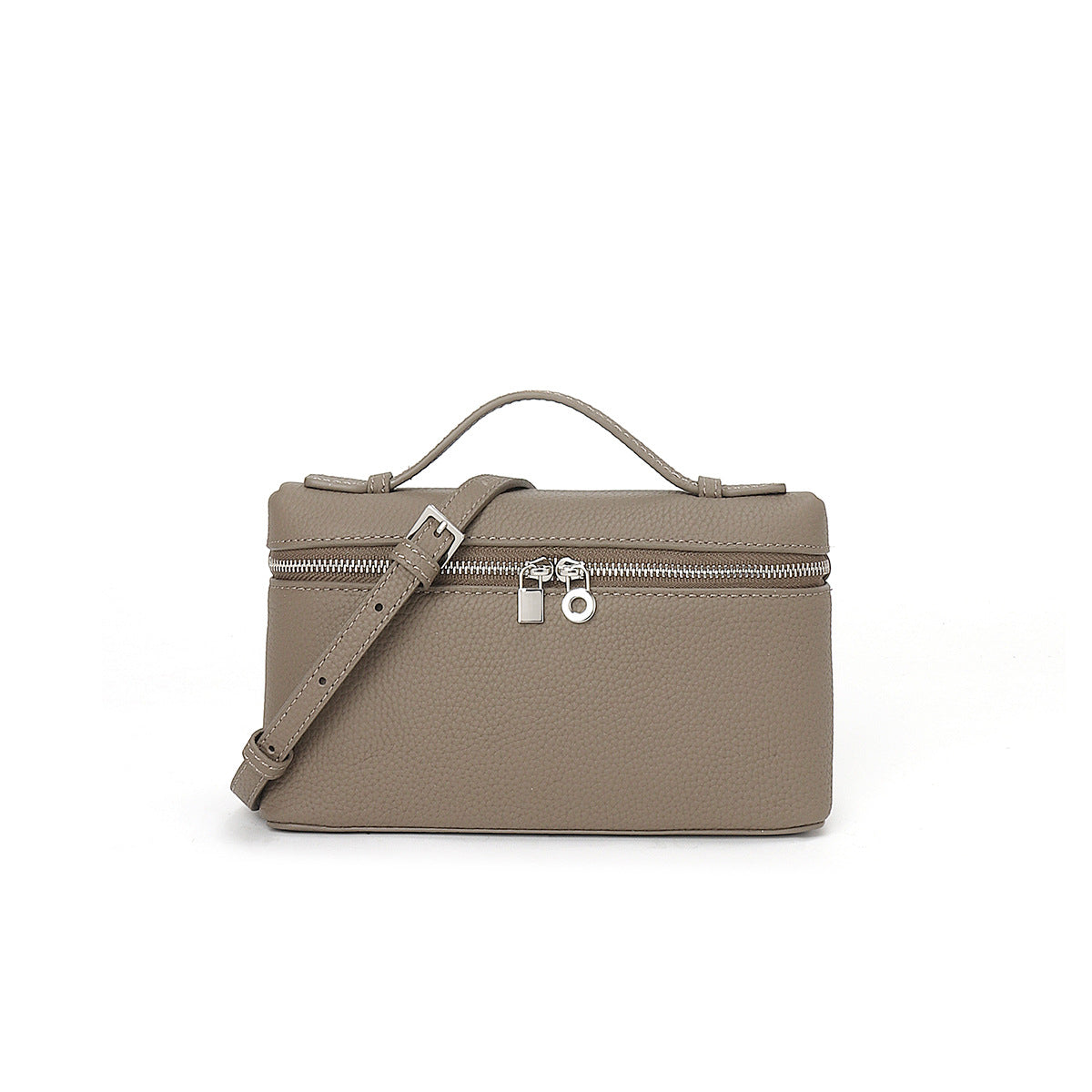 Women's Layer Cowhide Lunch Box Genuine White Women's Leather Bag