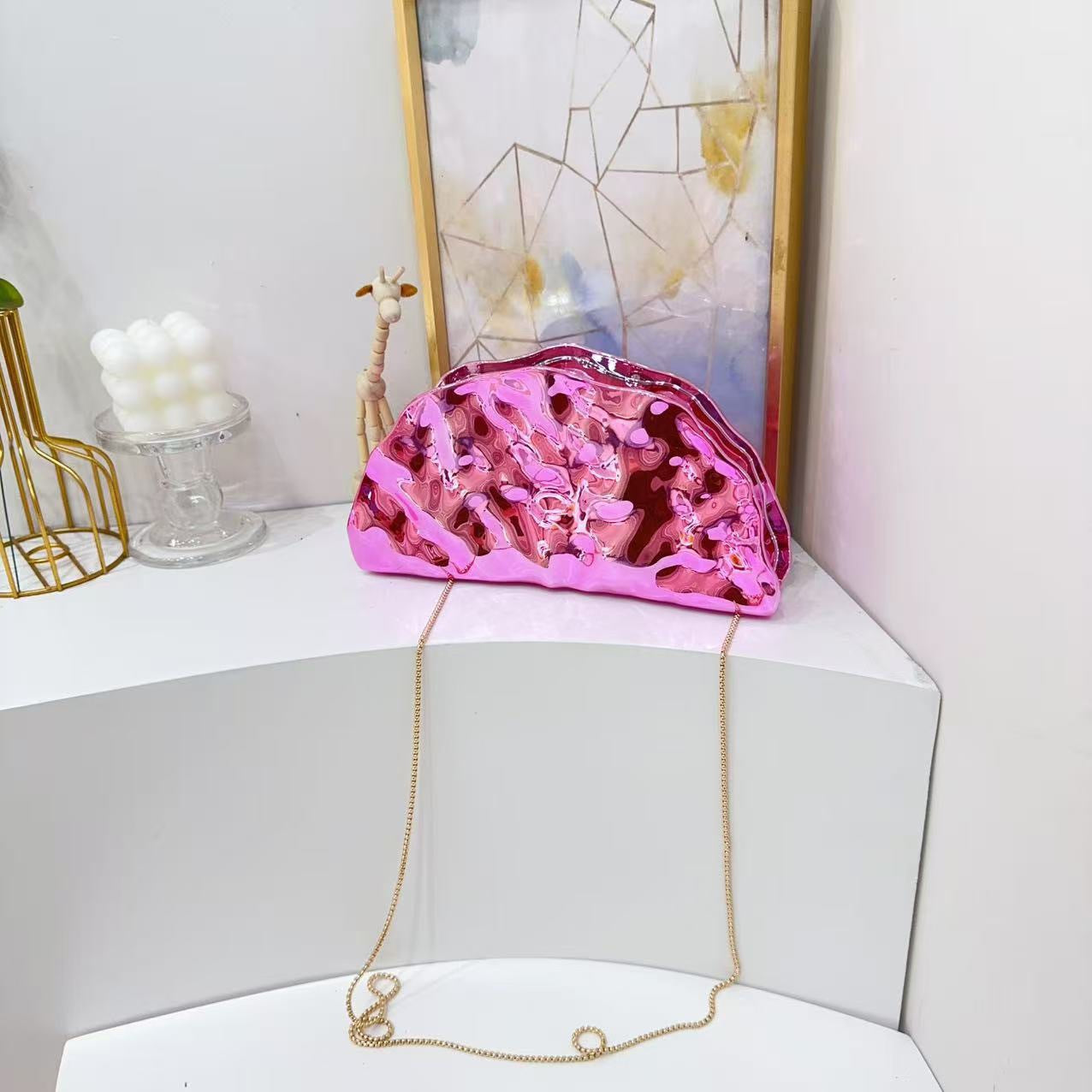 Dinner Light Luxury High-grade Electroplated Metal Women's Messenger Bag
