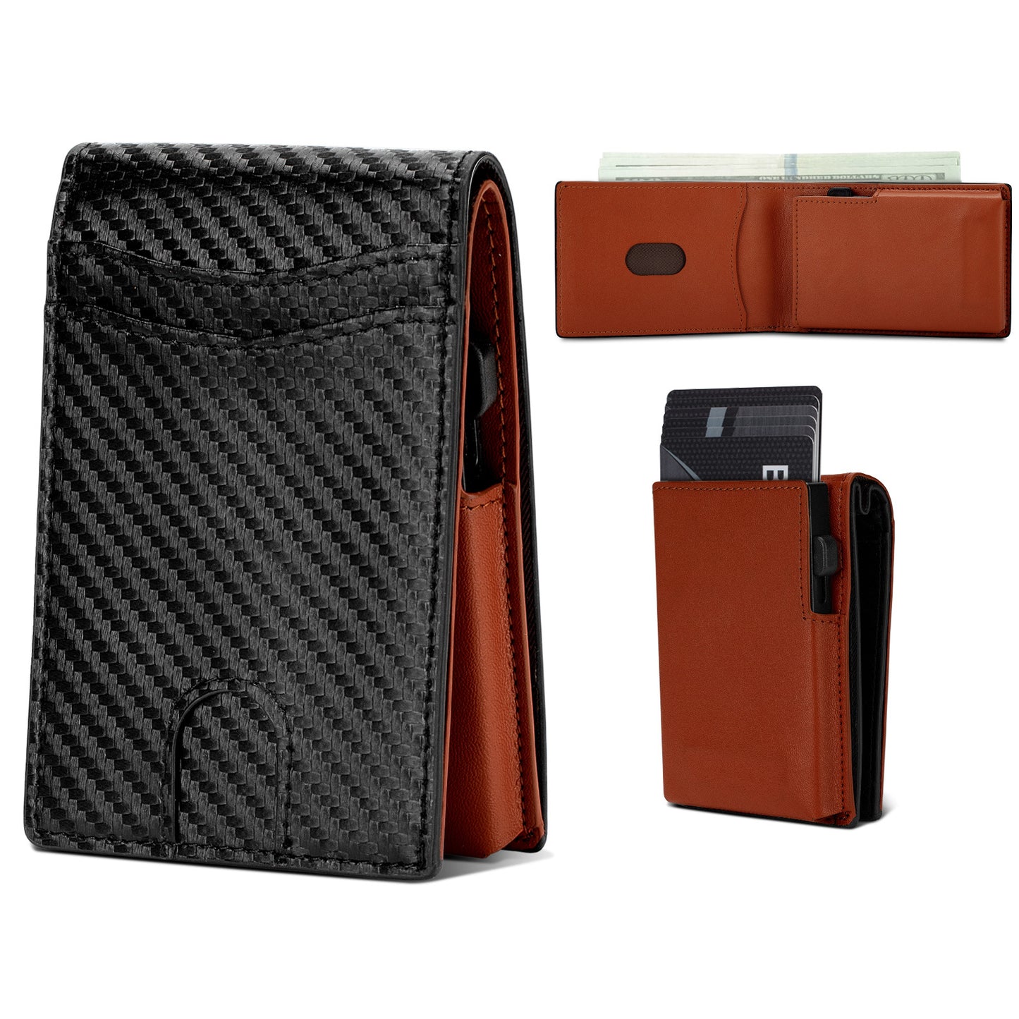 Men's Gold Clip Carbon Fiber Minimalist Front Men's Wallet