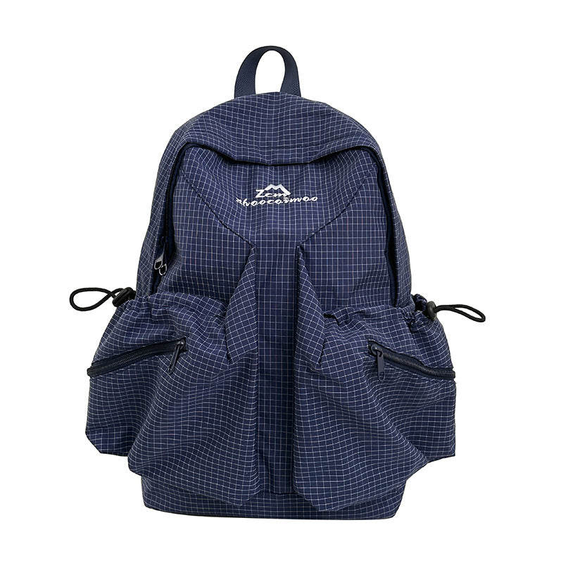 Style Plaid Lightweight Simple Commuter Exercise Leisure Backpack