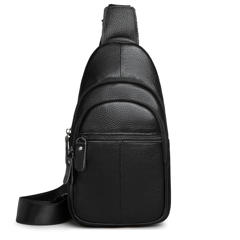 Men's Leather Retro Easy Matching First Layer Soft Men's Chest Bag