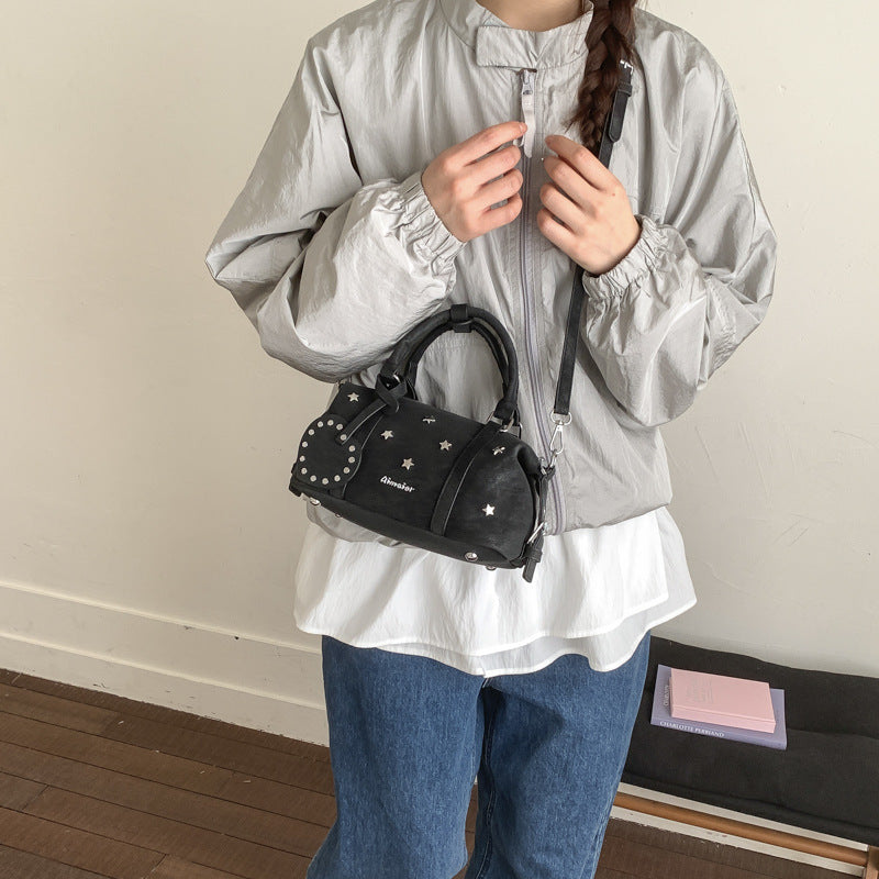 Women's Trendy Cool Rivet Blooming Portable Pillow Fashionable Women's Shoulder Bag