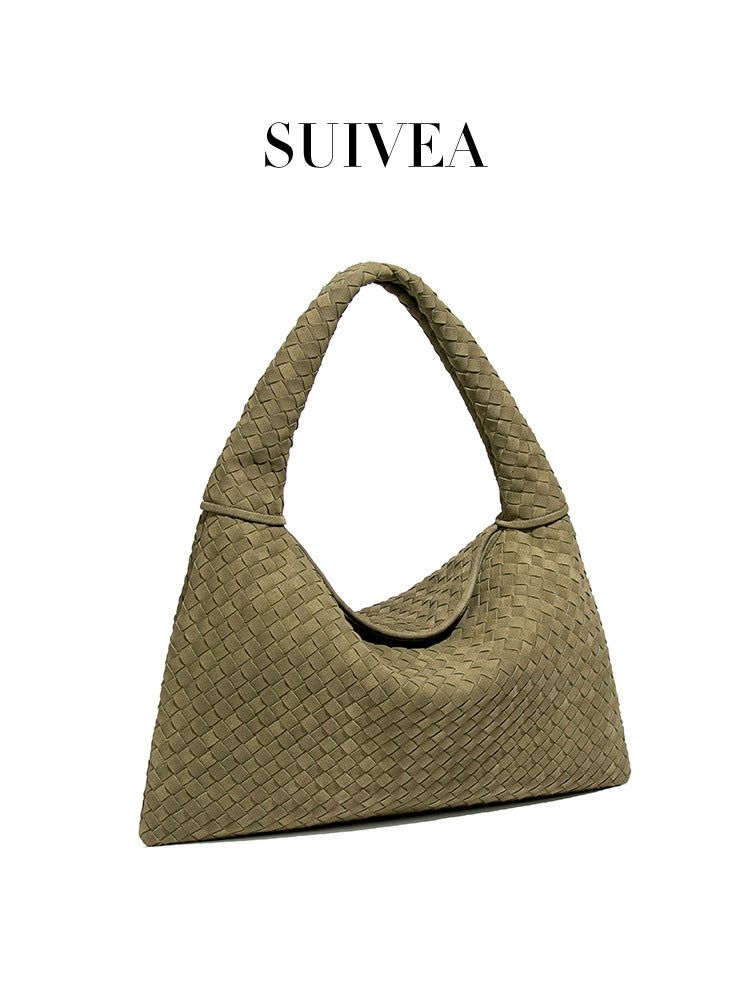 Capacity Woven Croissant Simple Versatile Korean Single Underarm Tote Bags