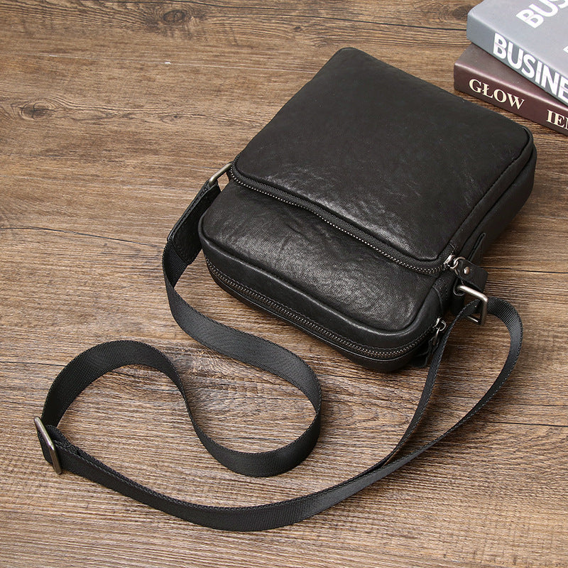 Men's Leather Commuter Sheepskin Simple Boys Summer Bags