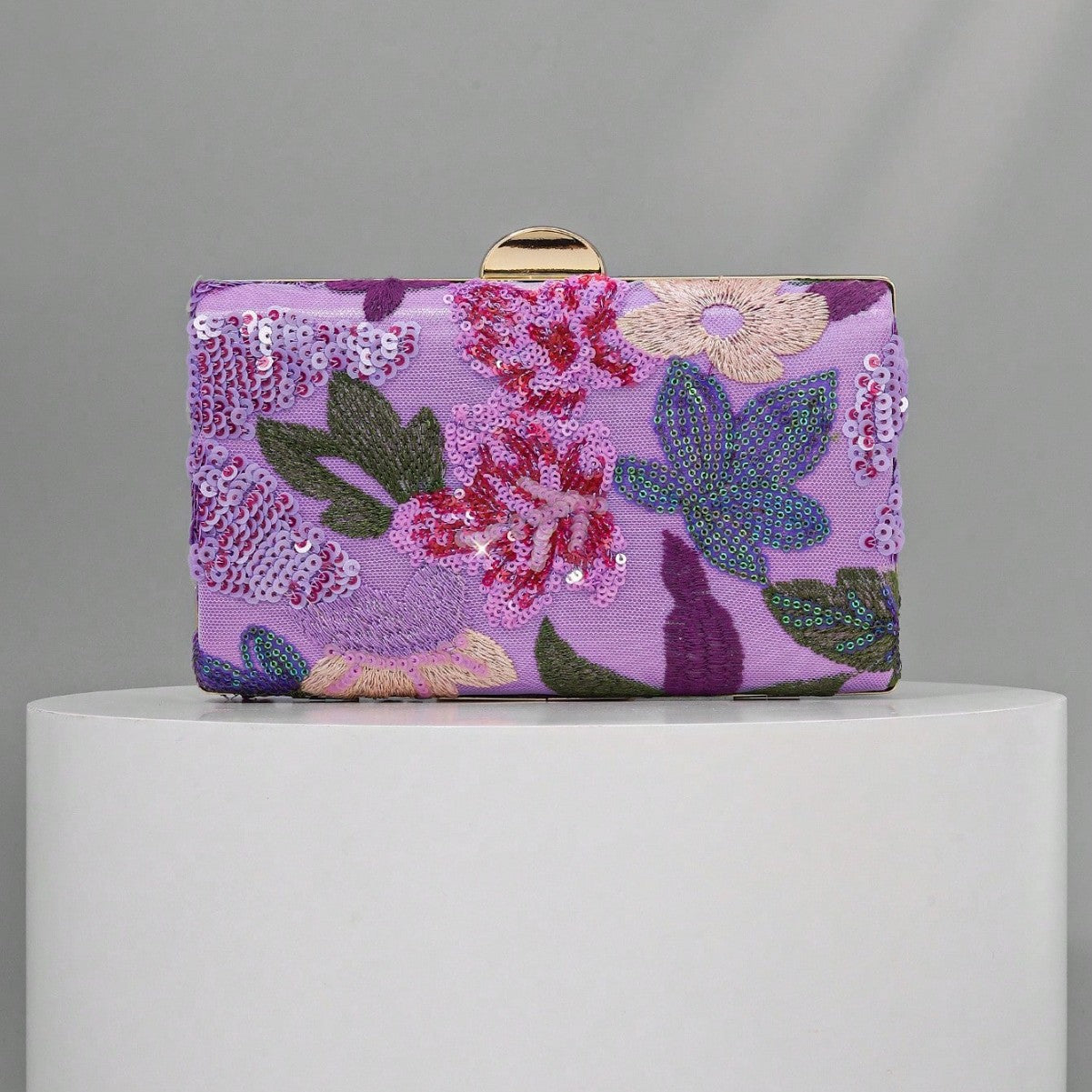 Women's National Style Handmade Embroidery Clutch Sequined Dinner Bag