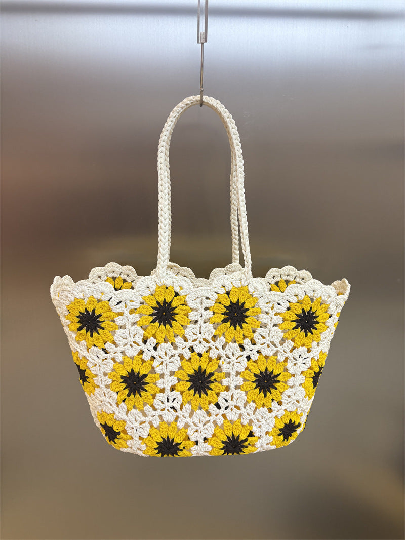 Women's Rope Handmade Crocheted Woven Bale Of Cotton Knitted Bags