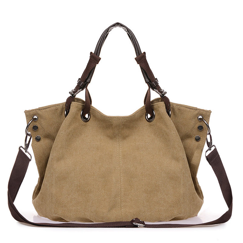 Women's Fashion Simple Canvas Large Capacity Women's Shoulder Bag