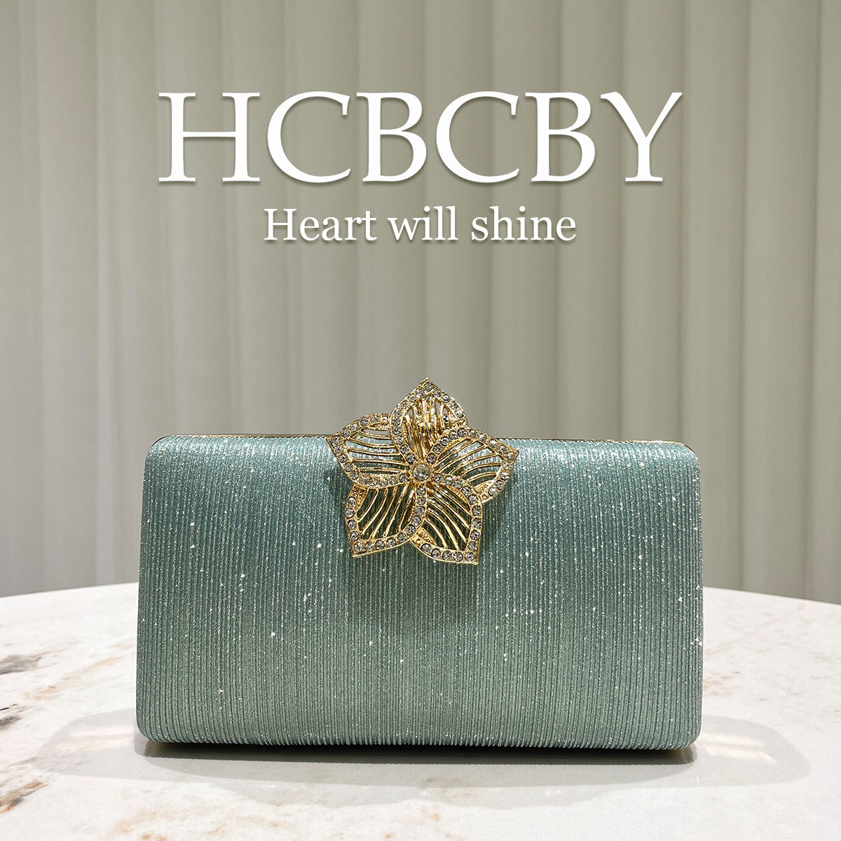Women's Mint Green Glitter Elegant Rhinestone Fashion Dinner Bag
