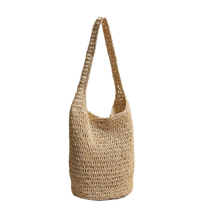 Fashion One Straw Lazy Hollow Woven Seaside Vacation Women's Shoulder Bag