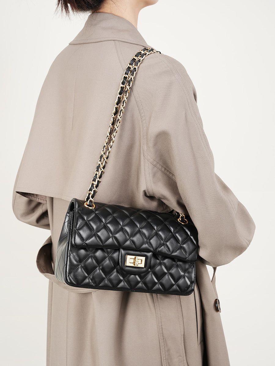 Women's First Layer Cowhide Chain Classic Style Fashion Bags