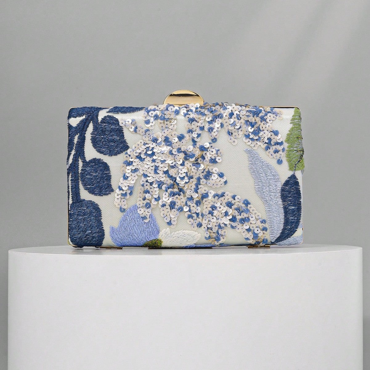 Women's National Style Handmade Embroidery Clutch Sequined Dinner Bag