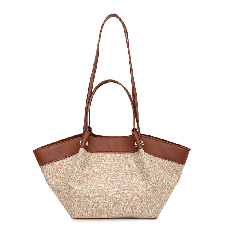 French Retro Straw Beach Vacation Western Style Vegetable Basket Portable Women's Shoulder Bag