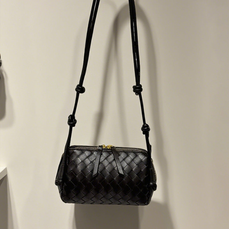 Women's Handmade Cowhide Woven Underarm Fashion Bags