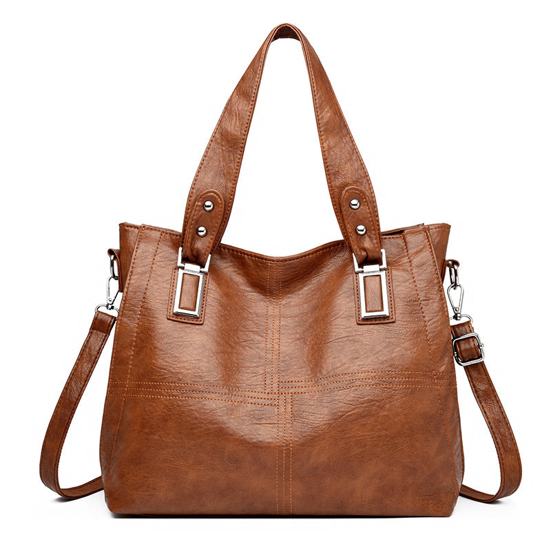 Women's Spring Large Capacity Soft Leather Mother Trendy Tote Bag