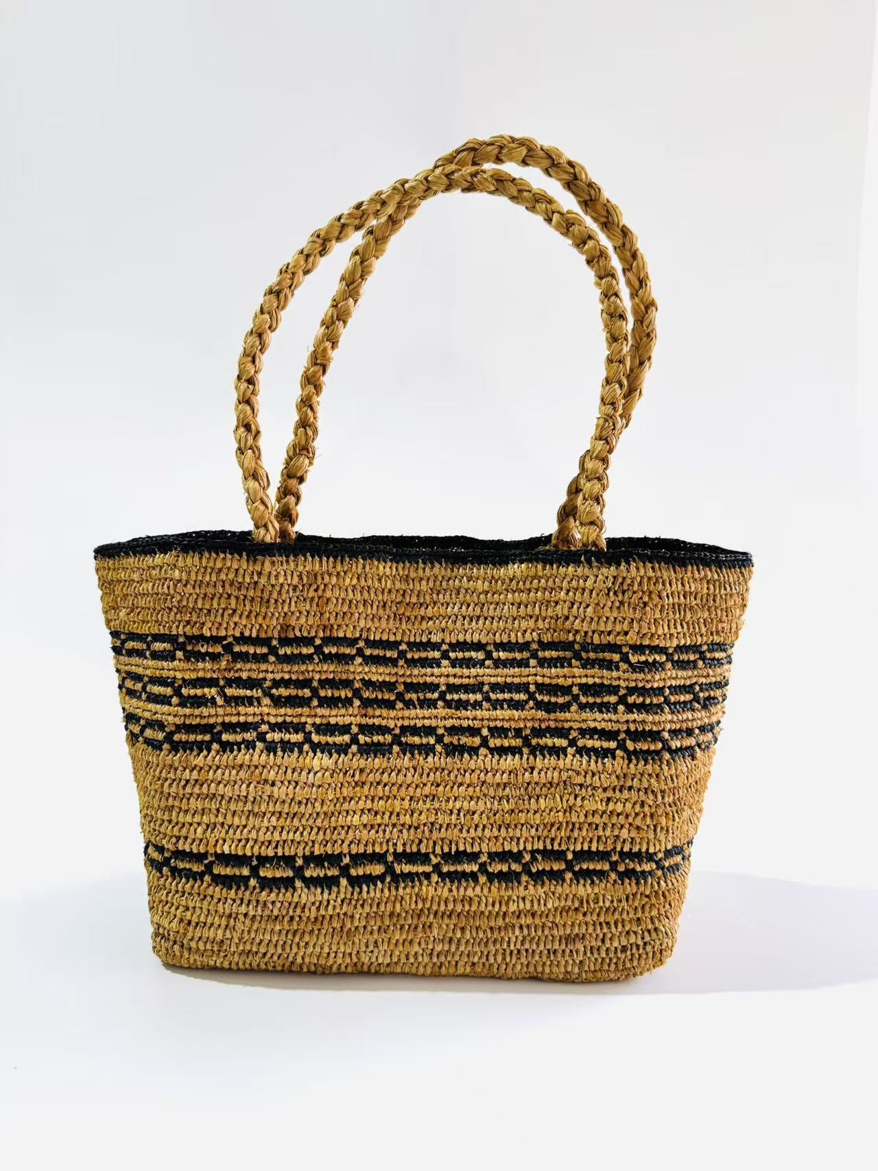Raffia Hand-woven French Retro Portable Holiday Small Square Bags