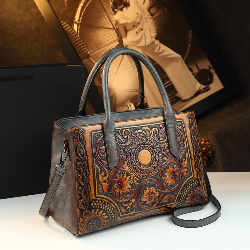 Women's Genuine Leather Mom Simple Versatile Large Women's Handbag