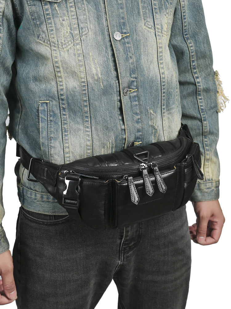 Men's Zipper Retro Color Matching Fashion Leisure Men's Fanny Pack