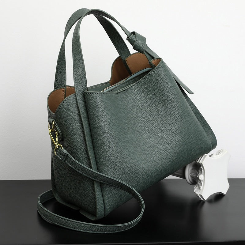 Women's Soft Leather Vegetable Basket High-grade Elegant Shoulder Bags