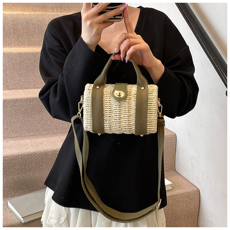 Women's Box Vacation Style Straw Simple Fashion Women's Shoulder Bag