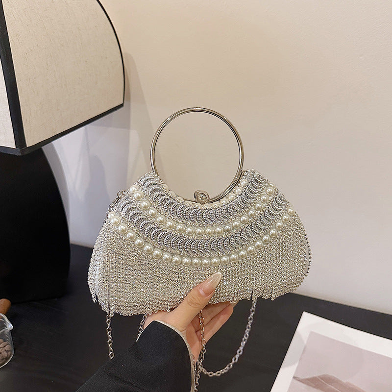 Women's Tassel Fashion Diamond Classic Style Chain Evening Bags