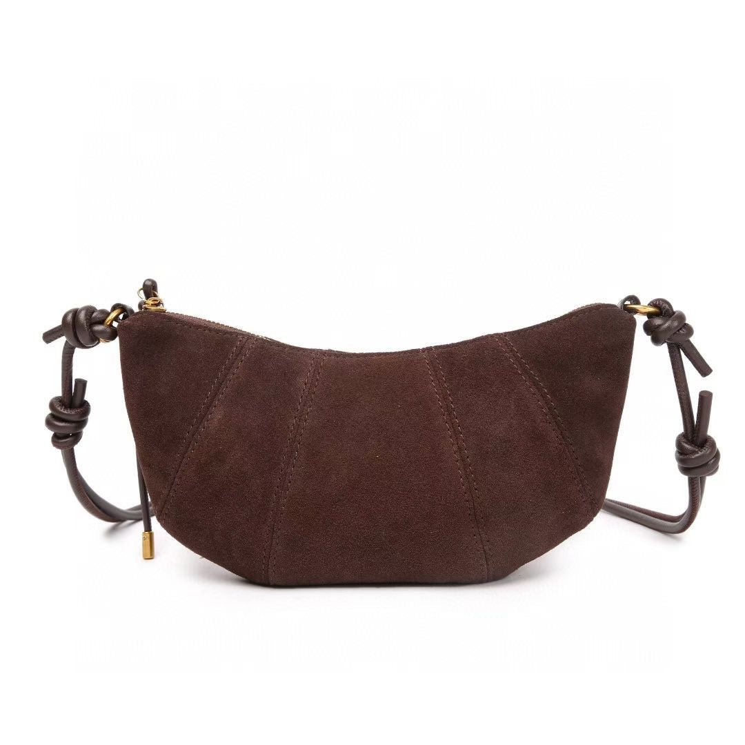 Women's Croissant Retro Frosted Leather Dumpling Fashion Underarm Women's Handbag