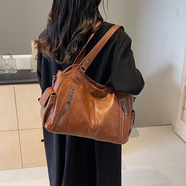 Women's Leather Large Capacity Totes Commuter Tote Bag