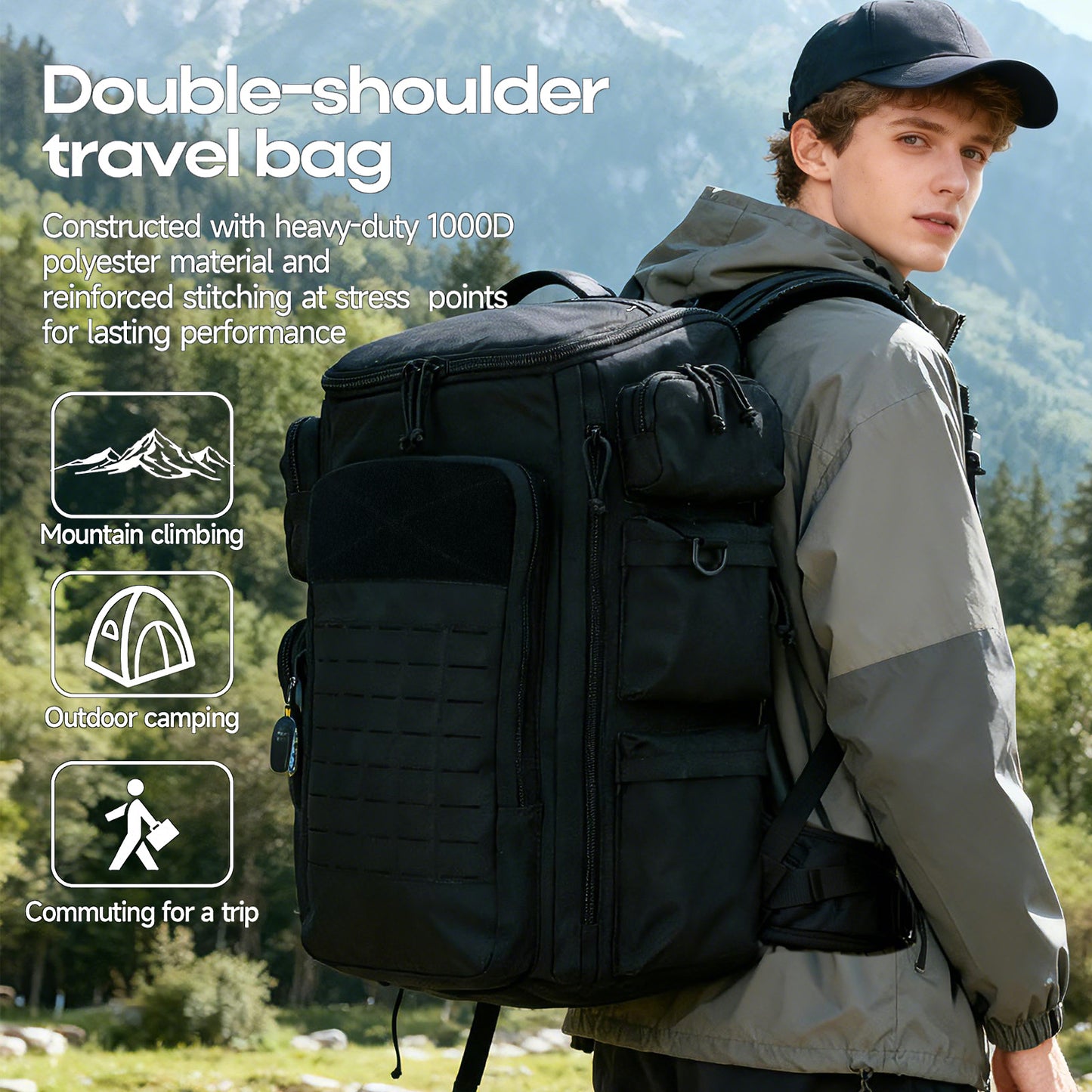 Unique Large Capacity Hiking Camping Waterproof Tactical Backpack
