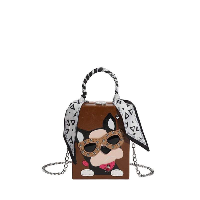 Women's Cartoon Puppy Spring Hard Box Mobile Phone Bags