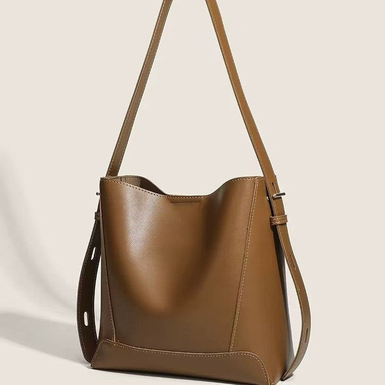 Women's Advanced Texture Real Large Capacity Bucket Bags
