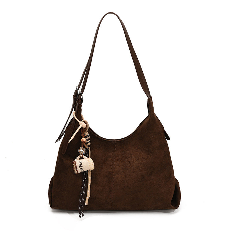 Women's Deerskin Veet Fashion Retro Large Capacity Women's Shoulder Bag