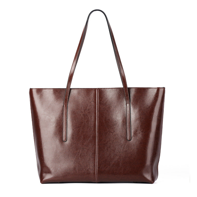 Women's Vintage Cowhide Big Large Capacity Leather Tote Bags
