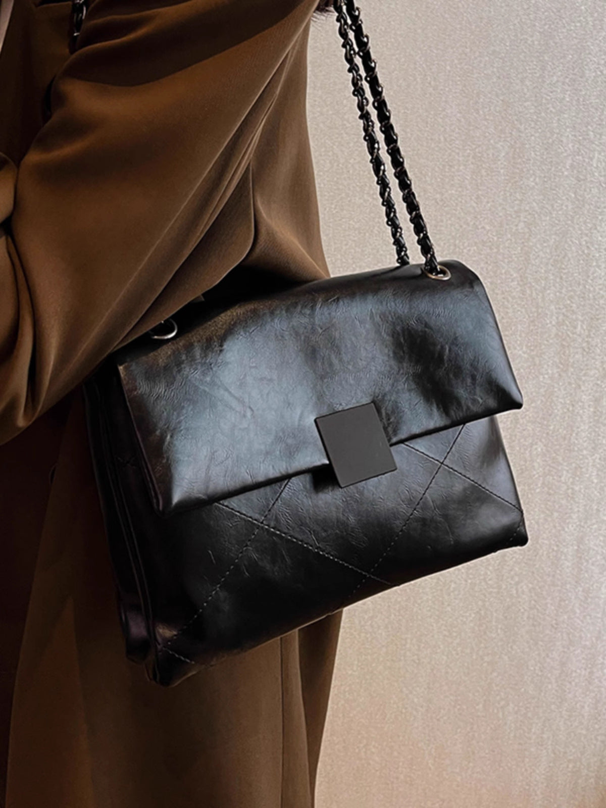 Women's Advanced Texture Fashion Rhombus Chain Summer Bags