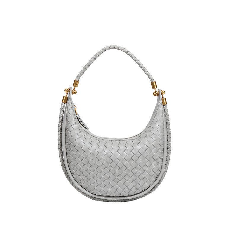 Women's Temperament Wild Portable Selenodont Fashion Woven Pure Color Women's Handbag