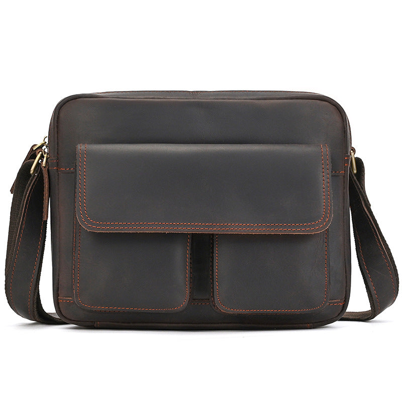 Men's Leather Crazy Horse Vintage First Layer Men's Shoulder Bag