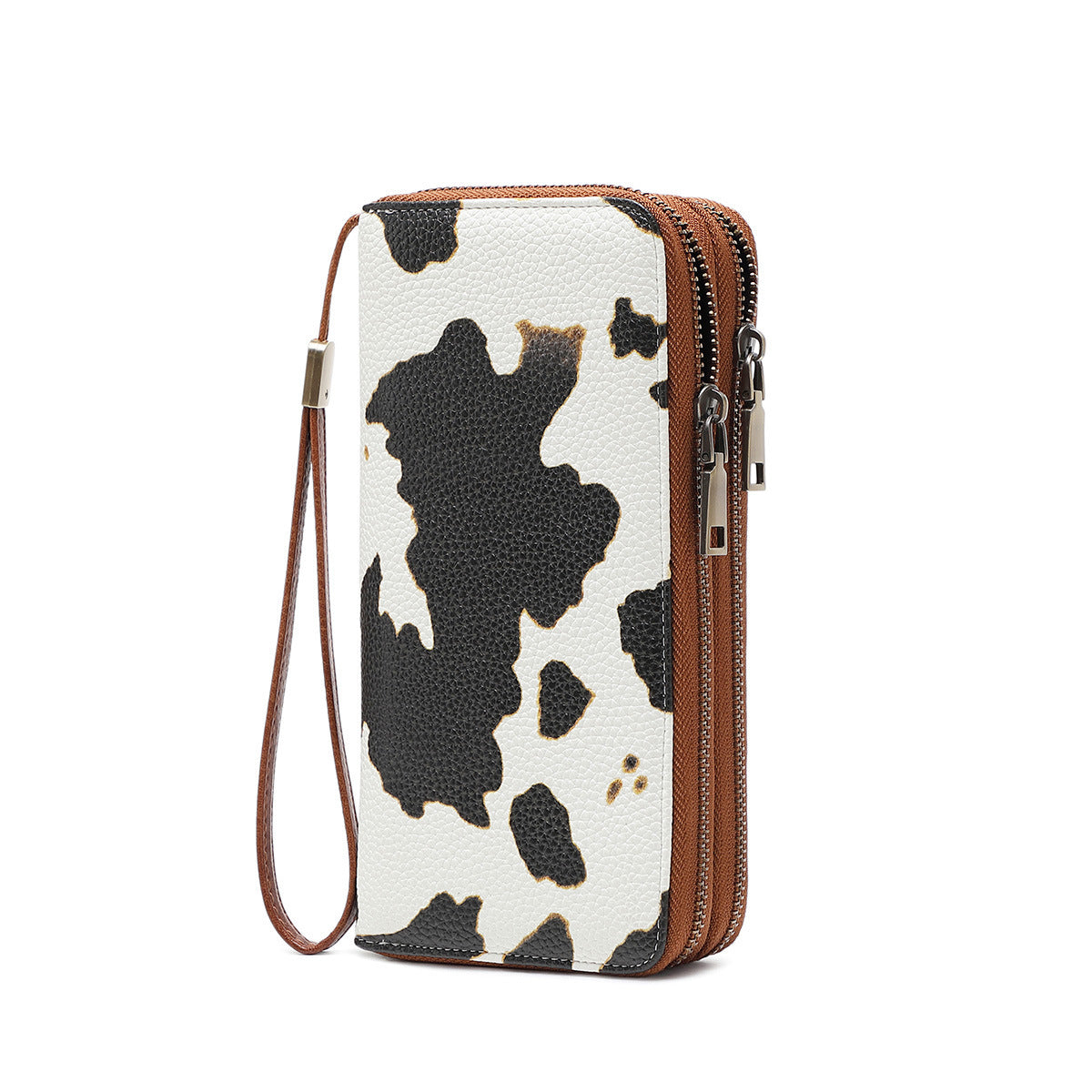 Women's Swiping Double Zipper Expanding Retro Ladies Wallet