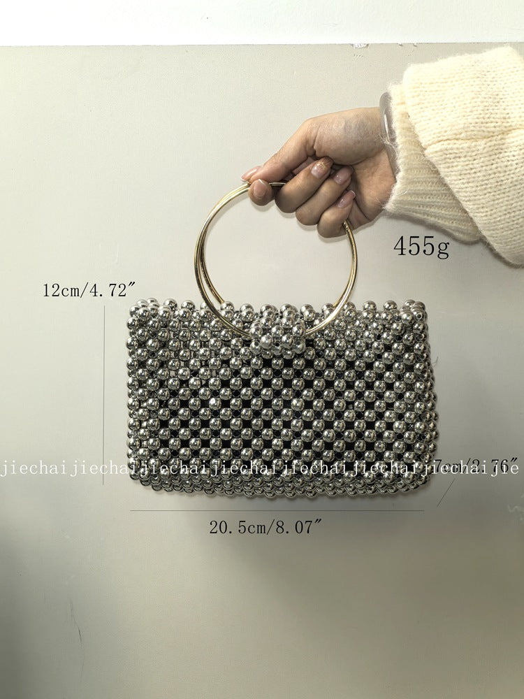 Women's Design Affordable Luxury Fashion High-grade Handmade Beaded Weave Women's Handbag