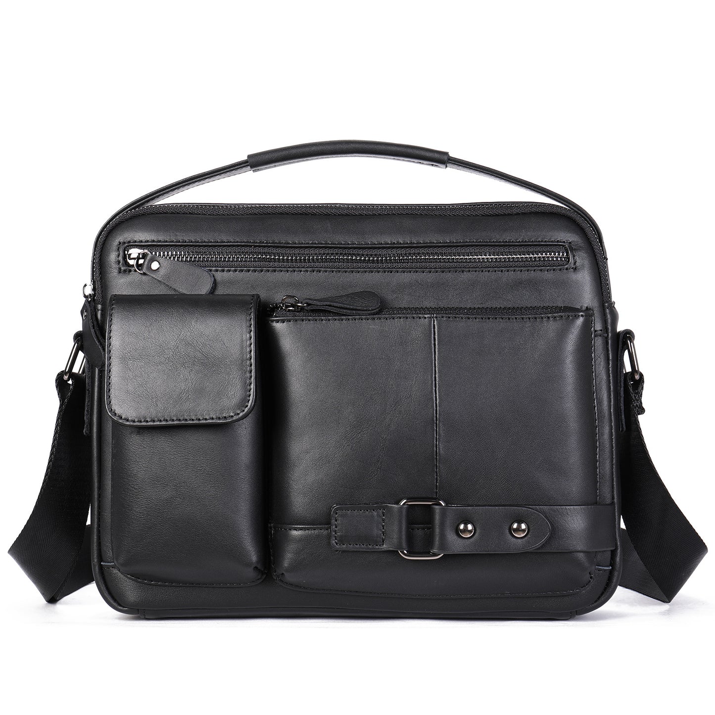 Men's Leather Fashion Crazy Horse First Layer Cowhide Men's Shoulder Bag