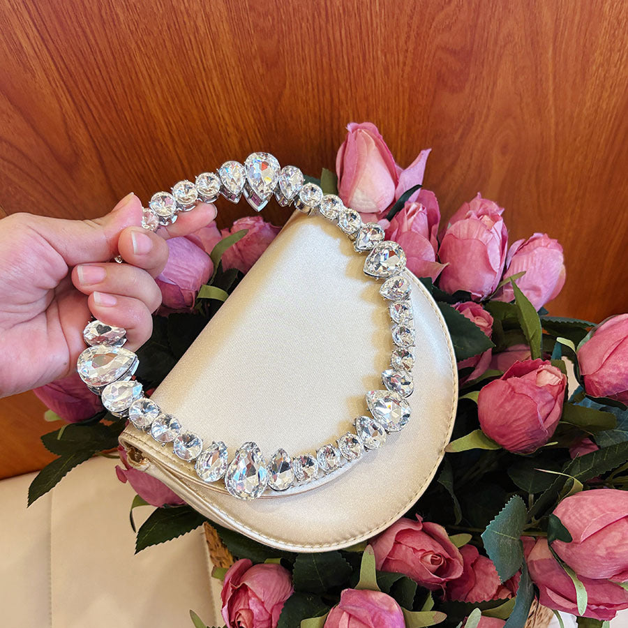 Dot Personality Dinner Elegant Heart-shaped Rhinestone Indie Sweet Cute Western Handbags