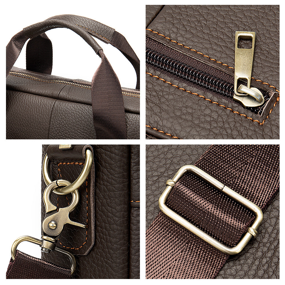 Men's Genuine Leather Large Capacity Business First Layer Cowhide Men's Briefcase