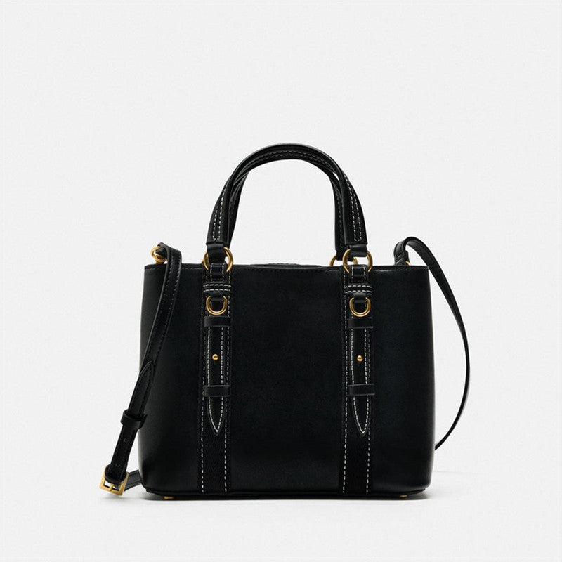 Women's Black Mini City Portable Versatile Double Women's Messenger Bag