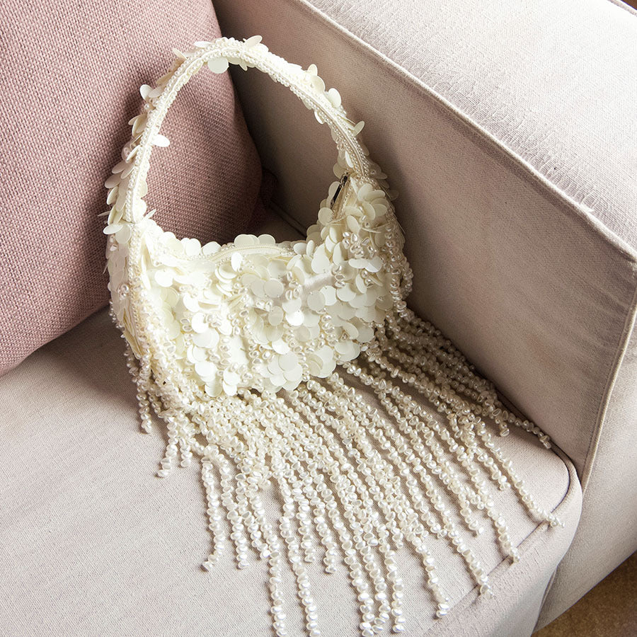 Texture Tassel Chain Underarm Beaded Sequined Women's Handbag
