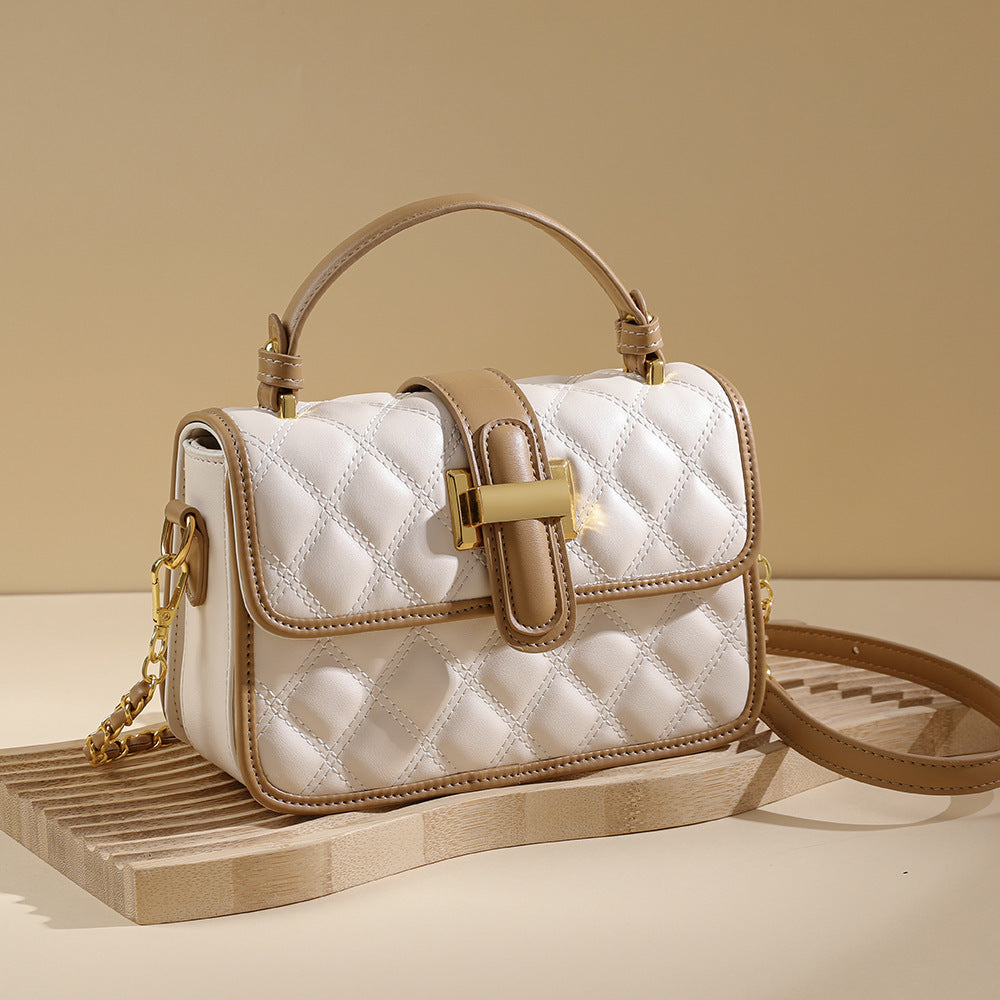 Women's Popular Spring Fashion Elegant Rhombus Chain Small Square Bag