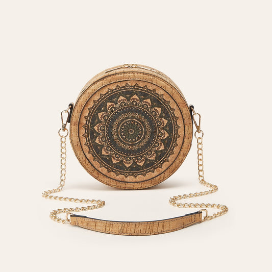 Women's Bohemian Retro Cork Ethnic Style Oval Chain Bags