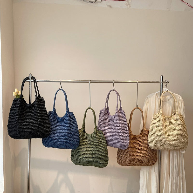Women's Idle Style Large Capacity Straw Woven Tote Bags