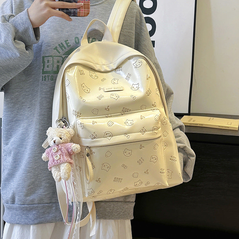 Kitten Cartoon Lightweight Good-looking Large Capacity College Student Schoolbag