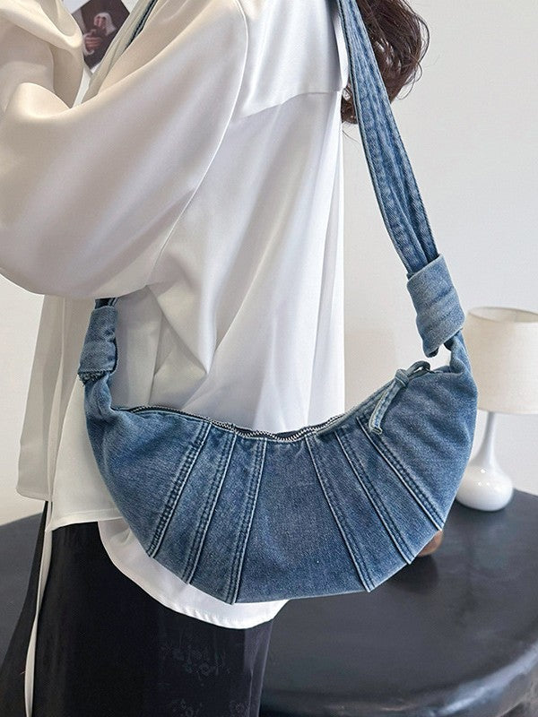 Women's Denim Stitching Dumpling High-grade Leisure Bags